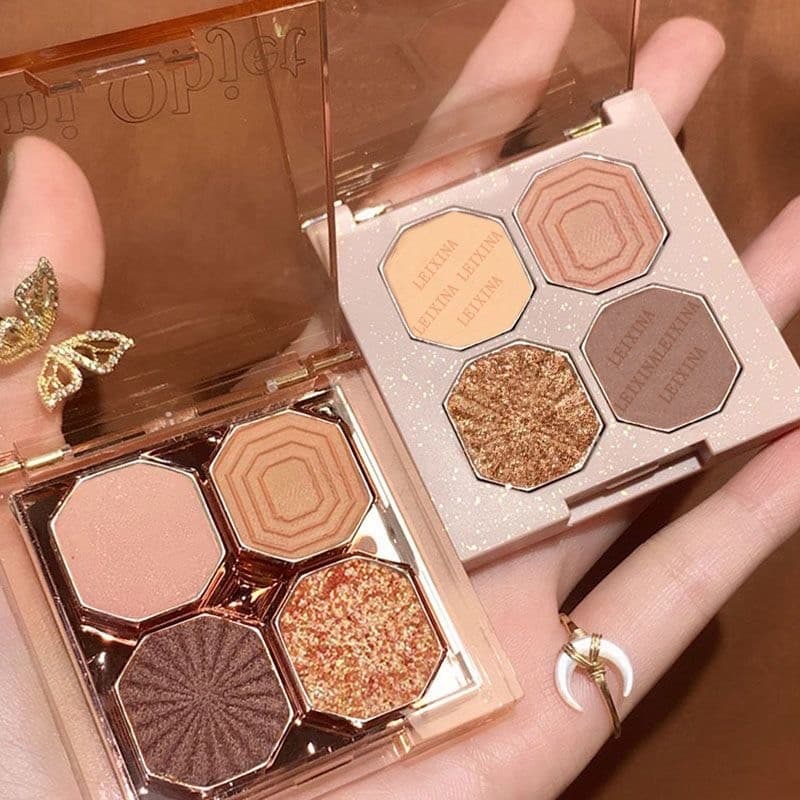 Paleta de sombras de Chocolate quatro cores Gem sombra fosca perolada lantejoulas piscando cor da terra estudante puro d