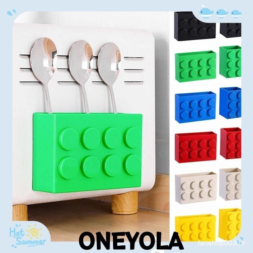 OY 2 Unidades De Caixa De Armazenamento De Bloco , Geladeira De Recipiente De Talheres De Construção , Plástico