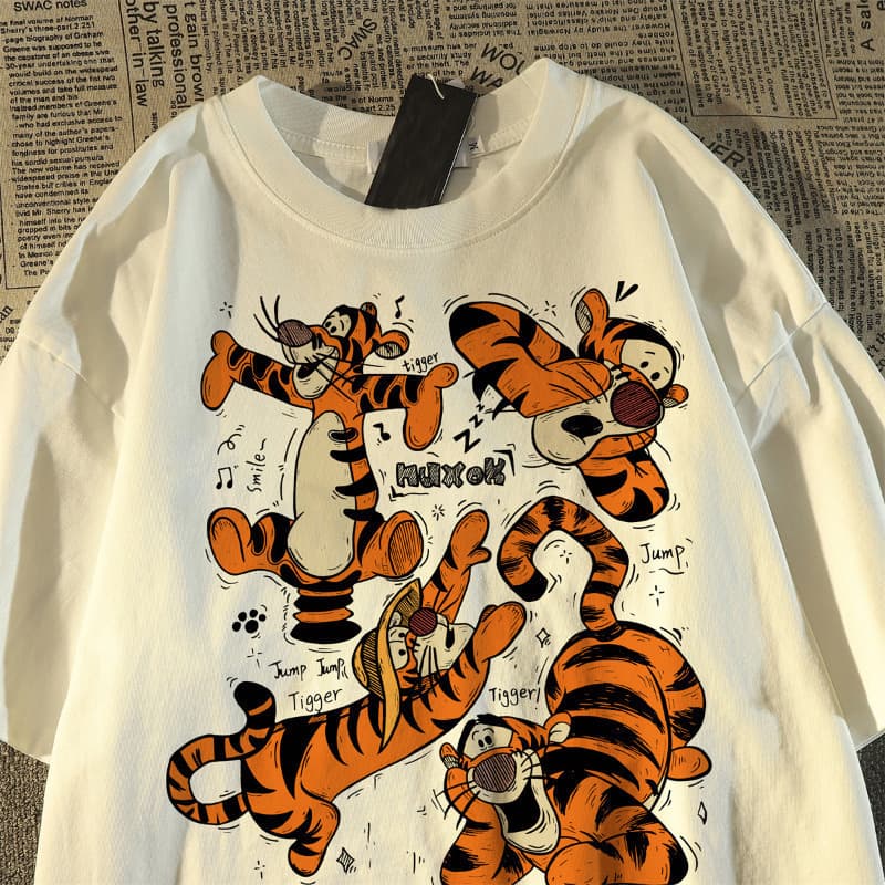Camiseta Feminina Retrô Desenho Tigrão 100% Algodão Fio 30.1 Lançamento 2025 Envio Rápido