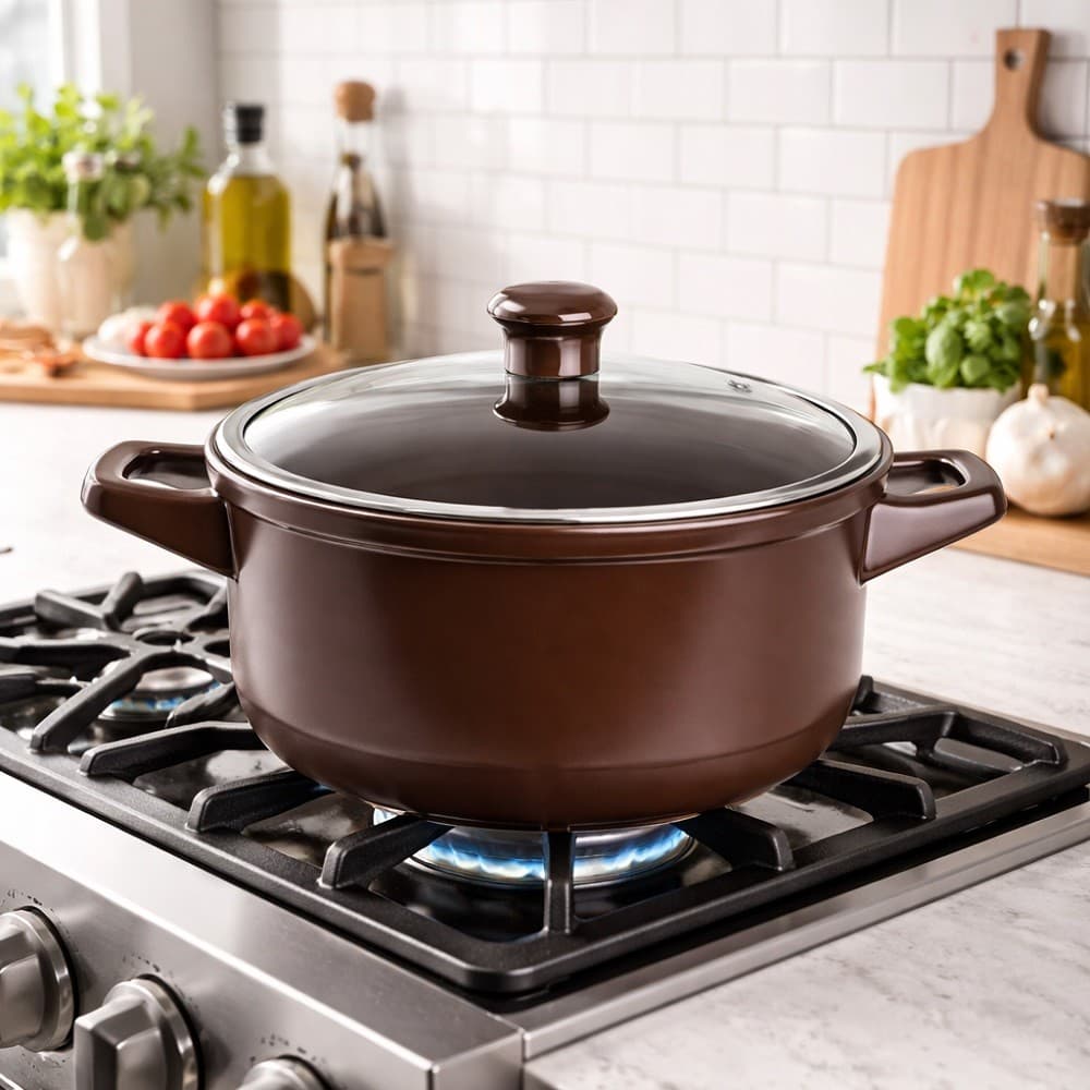 Panela Caçarola Cerâmica Duo 22cm Ceraflame com Tampa de Vidro 3200ml Fogão Forno Microondas