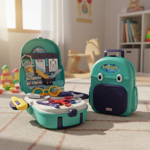 Kit Médico Infantil 22 Peças Com Maleta Mochila Brinquedo Criança Menino Menina Presente