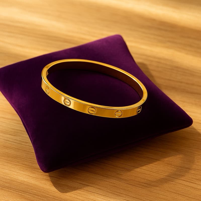 Pulseira Bracelete parafuso Dourado feminino 100% em moeda cor de ouro 18k
