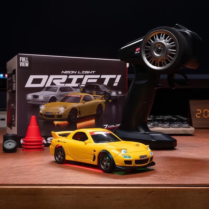 1/43 Escala Completa Mini Rc Drift Carro 4wd Desktop De Controle Remoto Direção Flexível Com Especi Carros De Brinquedo