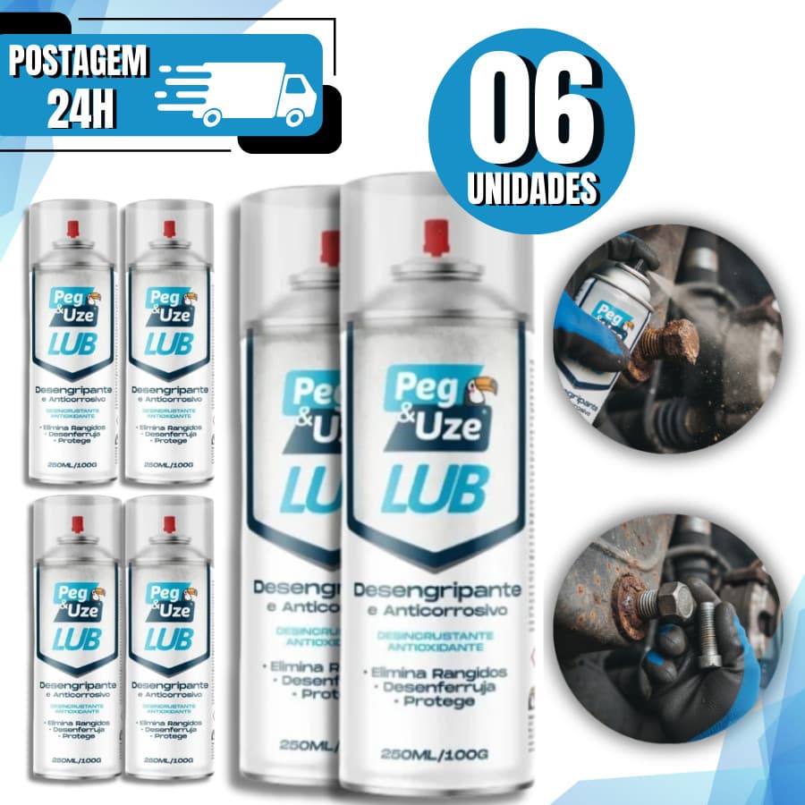 Kit 6 Unidades Óleo Desengripante Spray Antiferrugem Lubrificante Automotivo Preventivo 250Ml - Etaniz