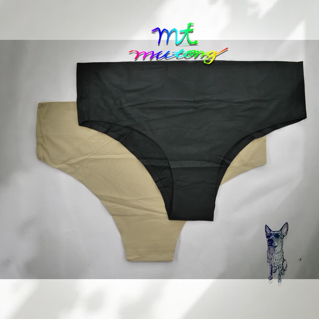 Kit com 3/6 Calcinhas Cós Alta 5cm  Sem Costura Tanga Cores Sortidos Lisa/1005