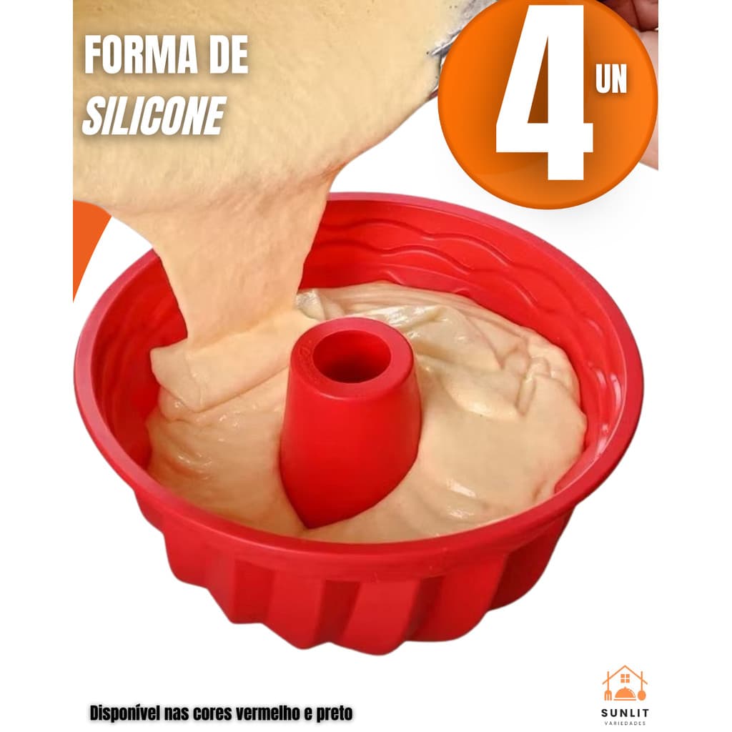 Forma de Silicone para Assar Bolo Resistente ao Calor Usar na Air Fryer e Forno Tamanho 21,5X8,5 Cm 2