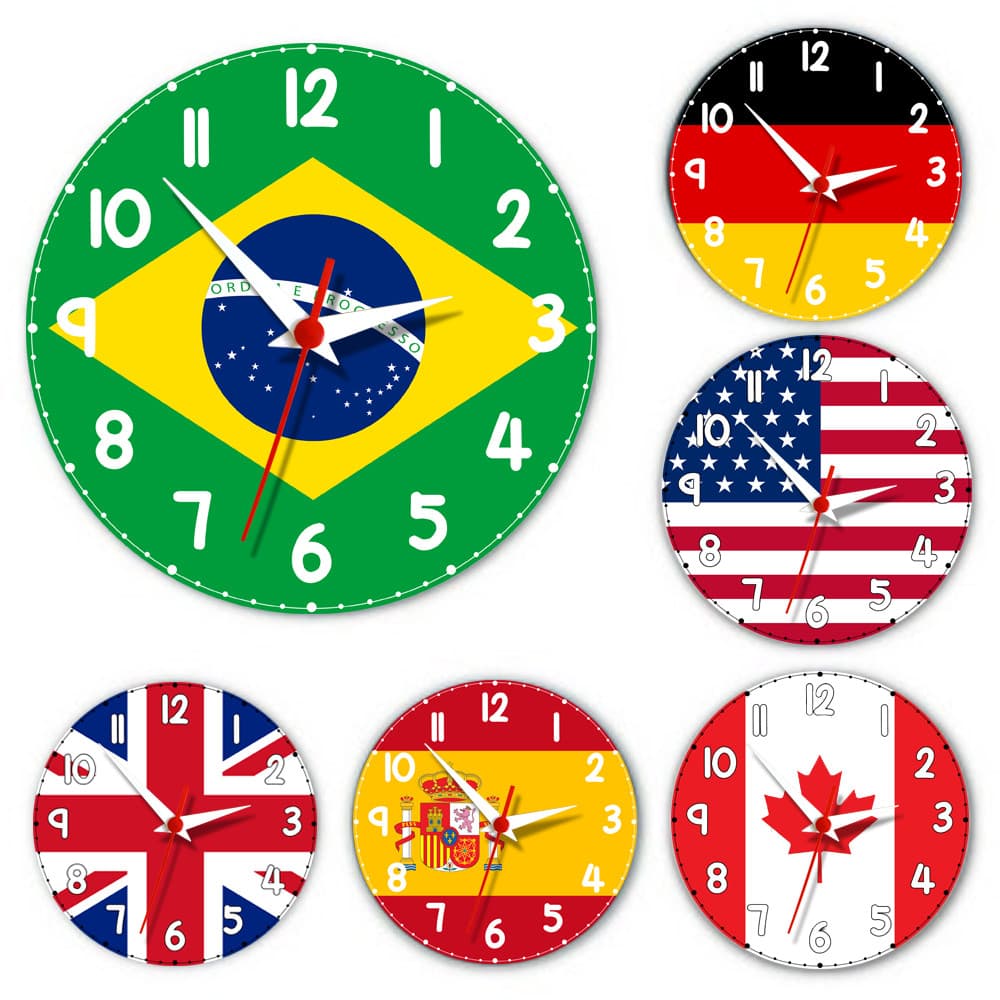 Relógio de Parede Bandeiras de Países