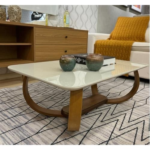 Mesa De Centro Cebola Decorativa Base Laminada Cebola Coroa Off