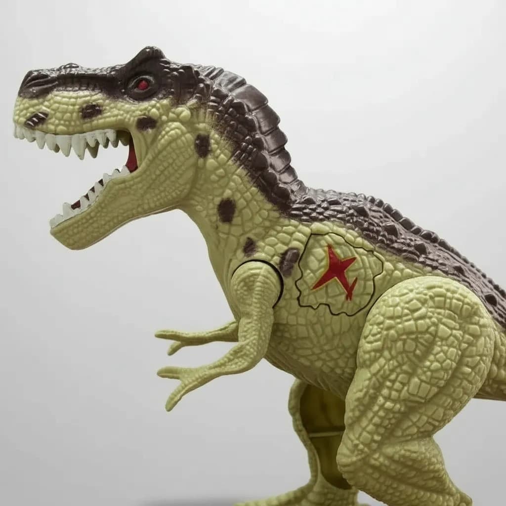 Kit 2 Dinossauros Brinquedo Jurassic Luz Som Rugido Movimento Realista Aventura Criança Presente Verde e Marrom