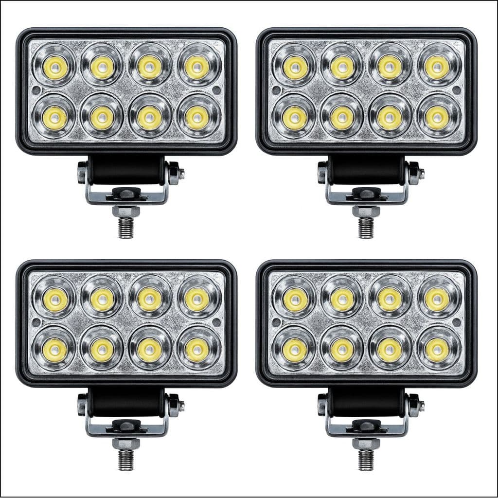 Kit 4 Farol Milha Retang Led Compatível Scania 112 113 Volvo