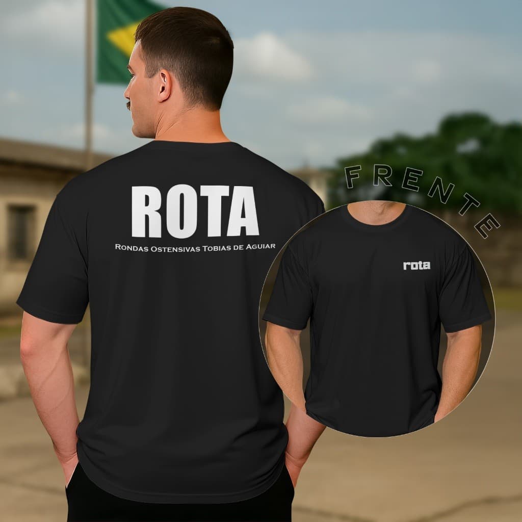 Camiseta F/C  Estampa Tática ROTA Polícia SP Tobias Militar Camisa Algodão