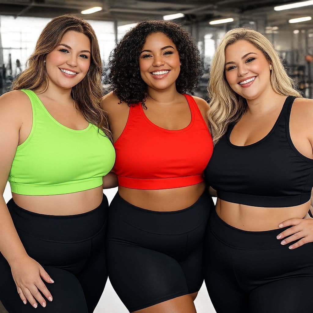 Kit 2 Top Fitness Feminino Moda Plus Size Roupas Femininas Varias Cores Alça Nadador