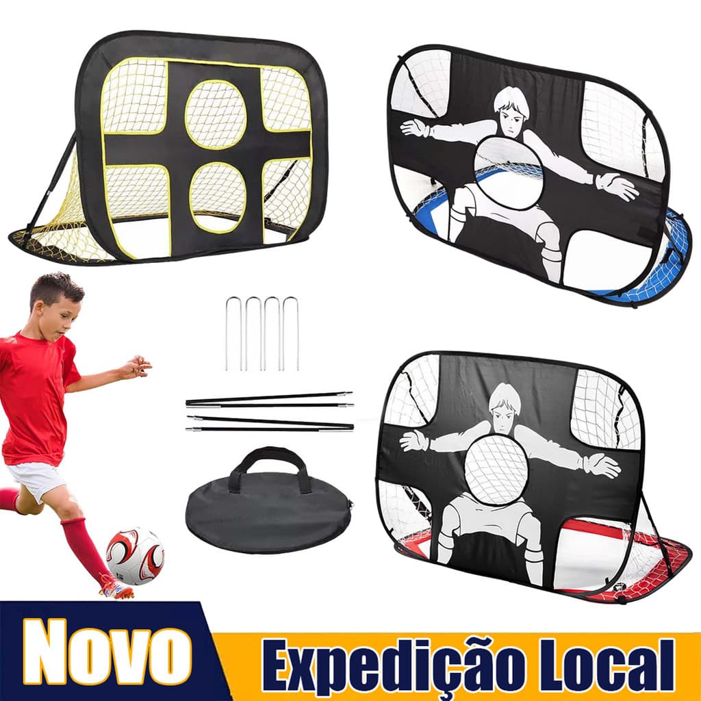 Baliza de treinamento de futebol dobrável, 120x80cm, montagem portátil de baliza de futebol, treinamento de jovens