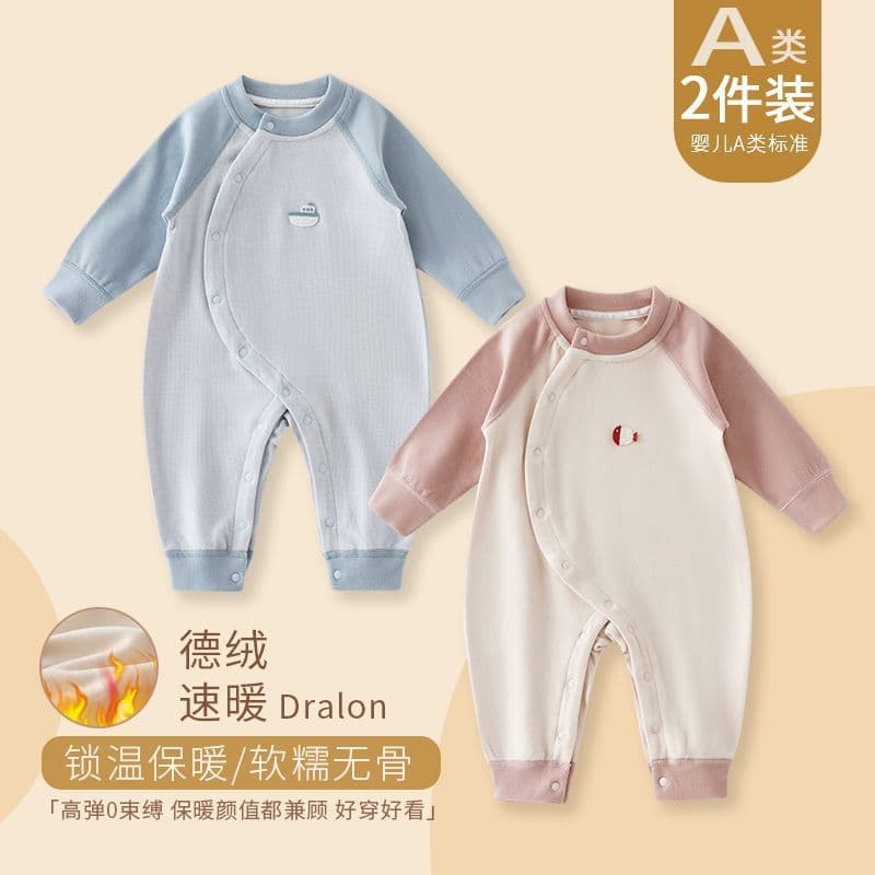 Macacão de veludo alemão para bebês, outono inverno, quente, roupas para recém-nascidos, quente, masculino, feminino, pi