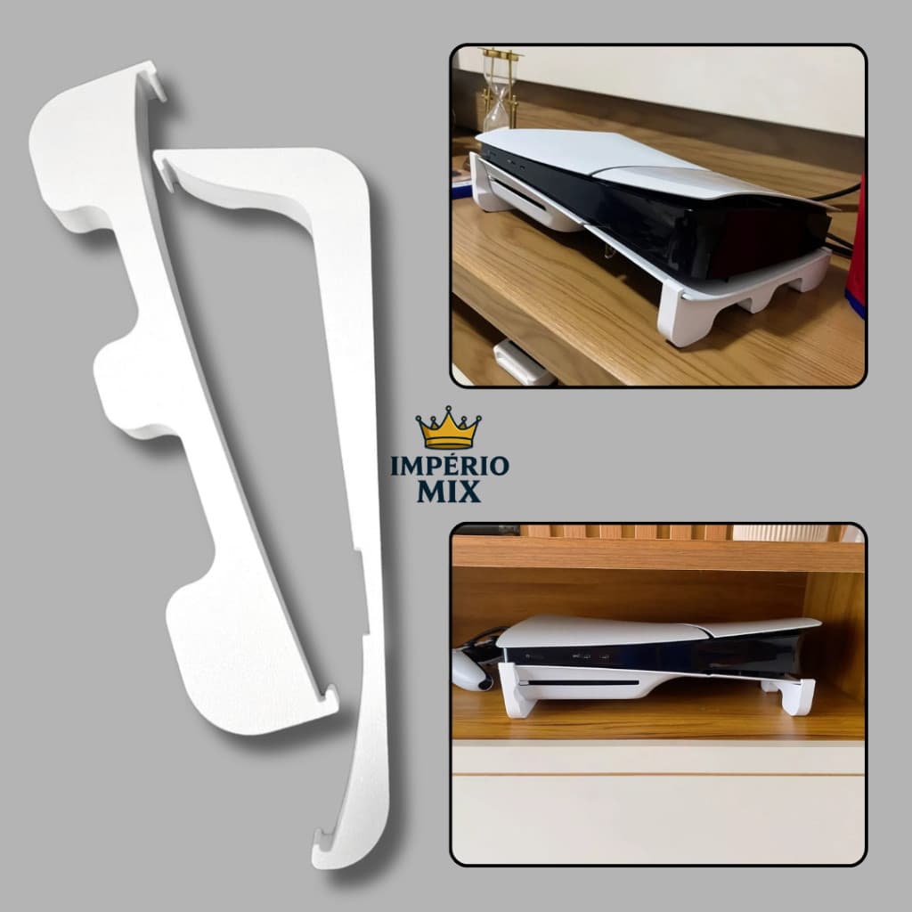 Suporte Horizontal para PS5 Slim com Disco – Base Deitada Estável
