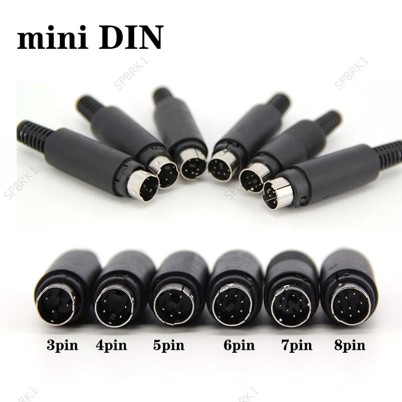 Mini DIN Macho Plug 3/4/5/6/7/8 Pinos Chassi Cabo Montagem D Conector Soquete 3-8Pin Fio De Soldagem S Terminal PS2 Alça