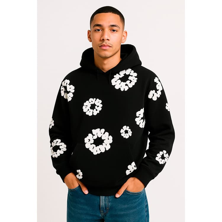 Moletom Floral Unissex Estampado Flanelado Quentinho Inverno Streetwear Hype Drip Moda