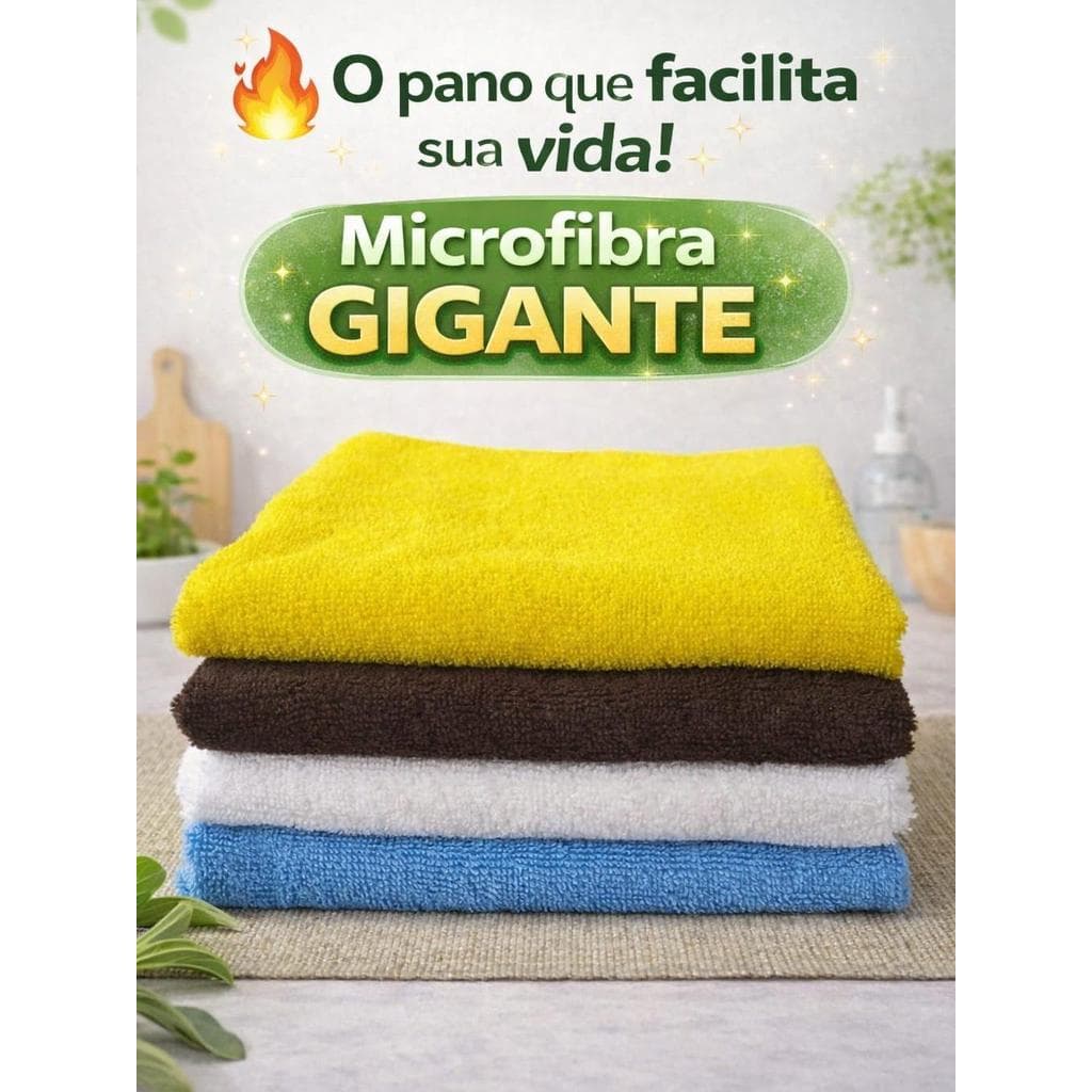 Pano de Microfibra Gigante Alta Absorção  Resistente, Copa, Cozinha Châo 60 x80