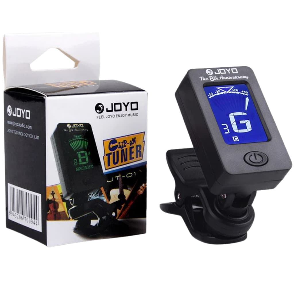 Afinador Digital Joyo JT-01 Cromático Clip de Violão Guitarra Violino Baixo Ukulele 360° JT01 Tuner