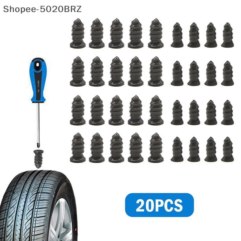 [THEBR] 20 Peças De Unhas Para Reparo De Pneus A Vácuo , Carro , Scooter , Bicicleta , De Borracha Universais Sem Câmara