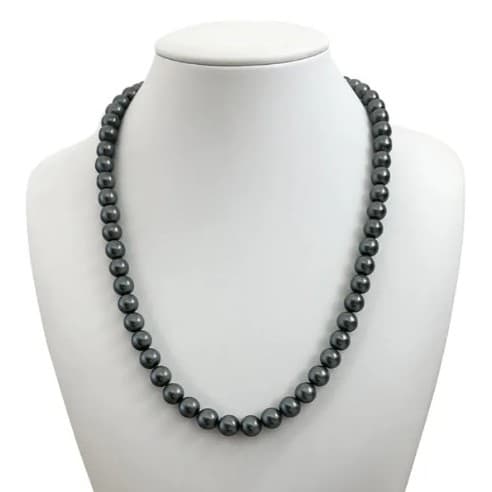 Colar Hematita Imantada 6mm Pedra Natural Magnética Gargantilha Proteção Unissex Envio Imediato 45cm