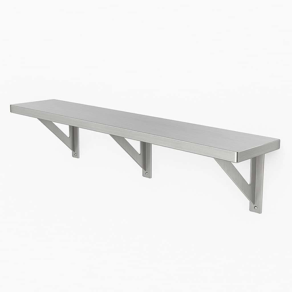 Prateleira De Inox Parede 100x20 Resistente Elegante Moderna