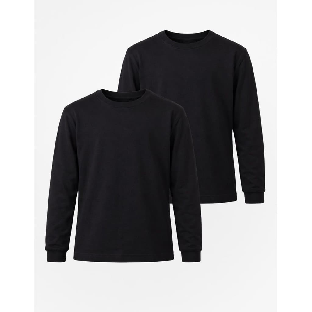 Kit 2 Camiseta Meninos Manga Longa Blusa Para Inverno Escola Uso Diario Basica Confortavel