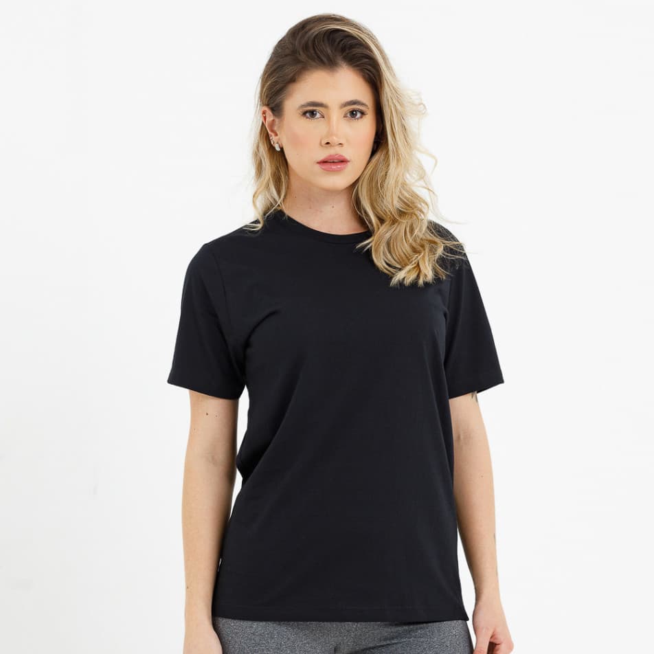 Camiseta Feminina T-shirt Blusa Básica Lisa Sem Estampa 100% Algodão 30.1 Envio Imediato