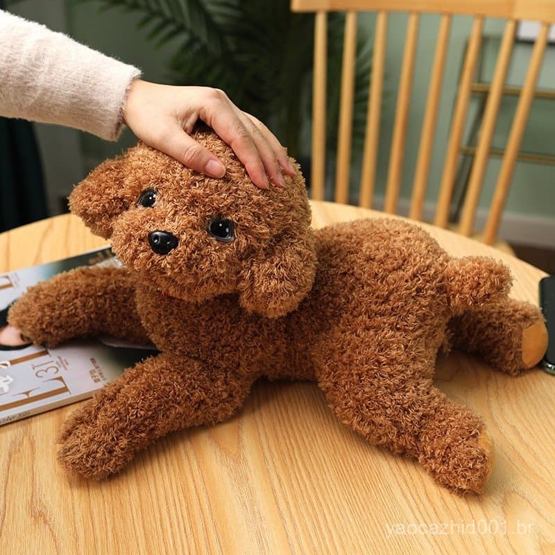 Brinquedo de Pelúcia Cachorro Fofo Boneca de Cachorro Realista Boneca de Conforto para Meninas
