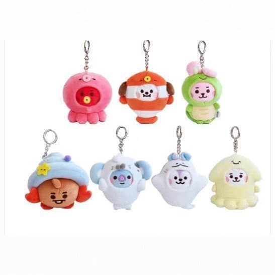 Chaveiro de Pelúcia Série Ocean Friends com Pendente de Boneca Bolsa de Presente Fofa