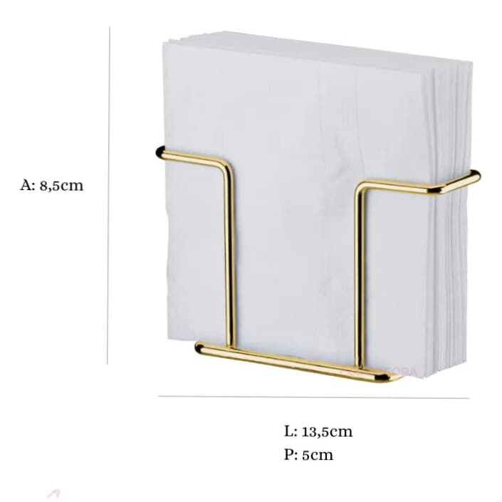 Porta Guardanapos Mesa Luxo Cozinha - Dourado