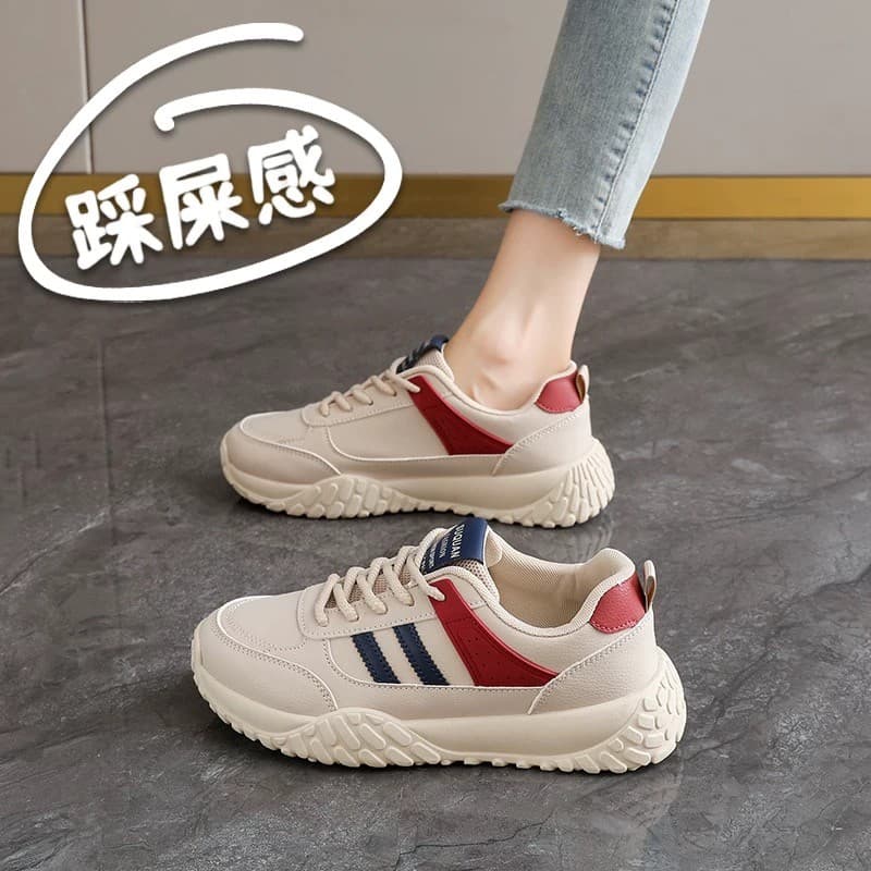 W inverno sapatos femininos de couro esportes sapatos casuais 2025 novo estilo estudante tênis ins na moda tênis sola ma