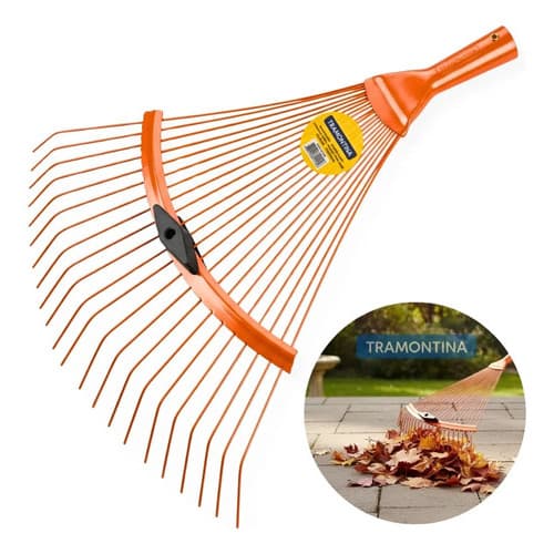 Vassoura Rastelo Ferro 22 Dentes Jardinagem Grama Tramontina Ferramenta Para Jardim