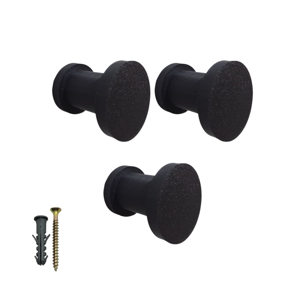 Kit 3 Pinos Suporte Parede 3D Pendurador Bolsas Casaco Cabide Gancho Com Parafuso