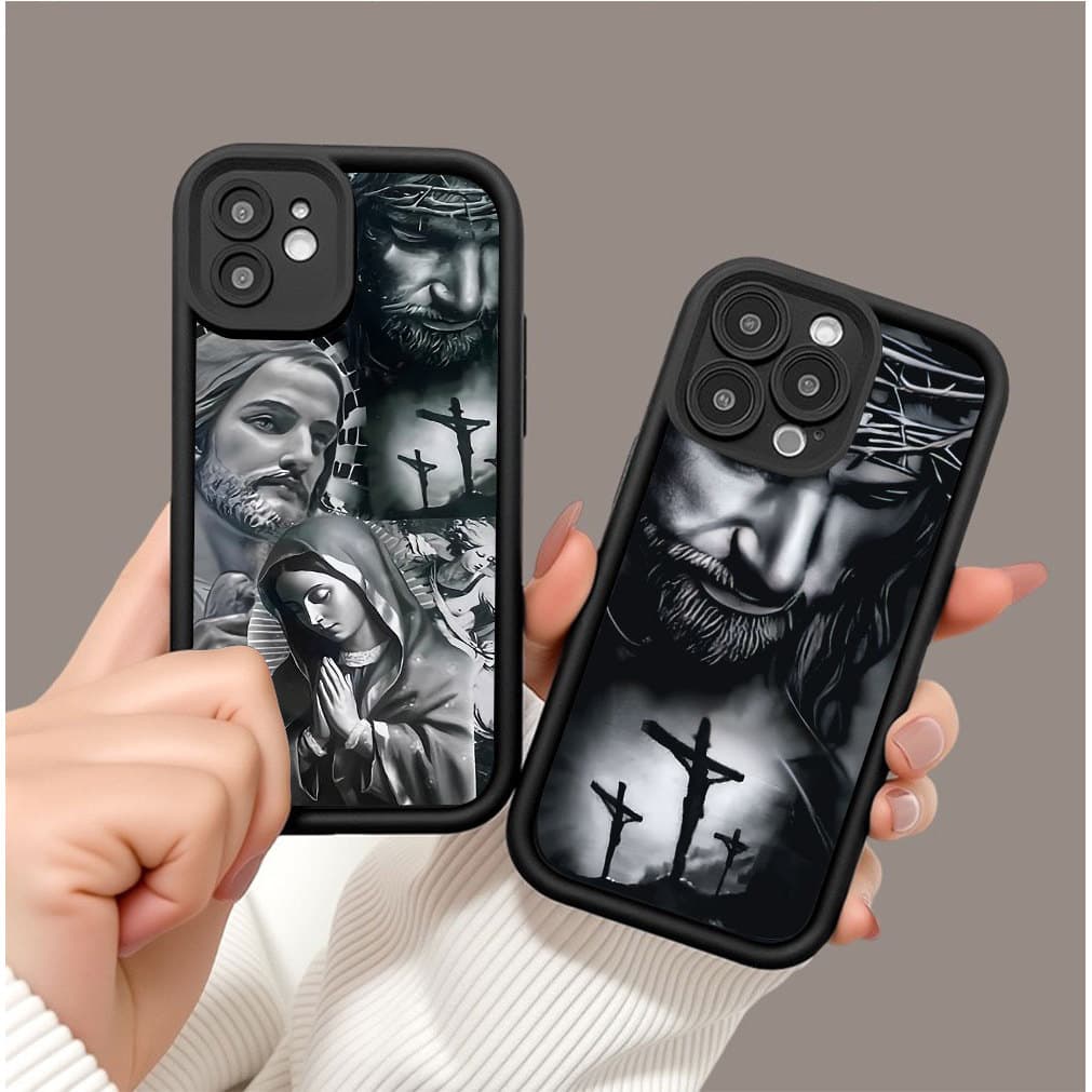 Capa À Prova De Choque Para IPhone 17 Pro Max 16 15 13 11 14 12 11 Plus Air Xs XR Cruz E Coroa Espinhosa Padrão Caso De