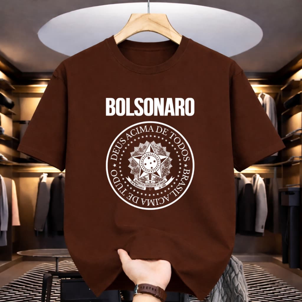 Camiseta Feminina Bolsonaro Casual Estilosa Tecido Premium Linda Puro Estampada Gringa Verão
