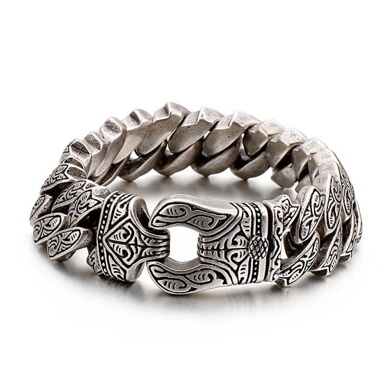 Europeu americano na moda masculino Punk Rock Hip Hop ampla grossa dominador Retro padrão pulseira