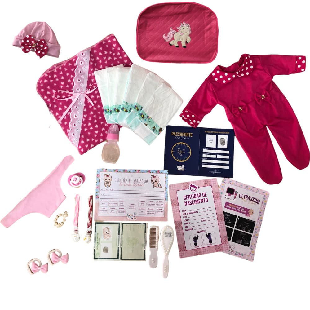 Enxoval Boneca Bebê Reborn Acessórios E Bolsa Maternidade