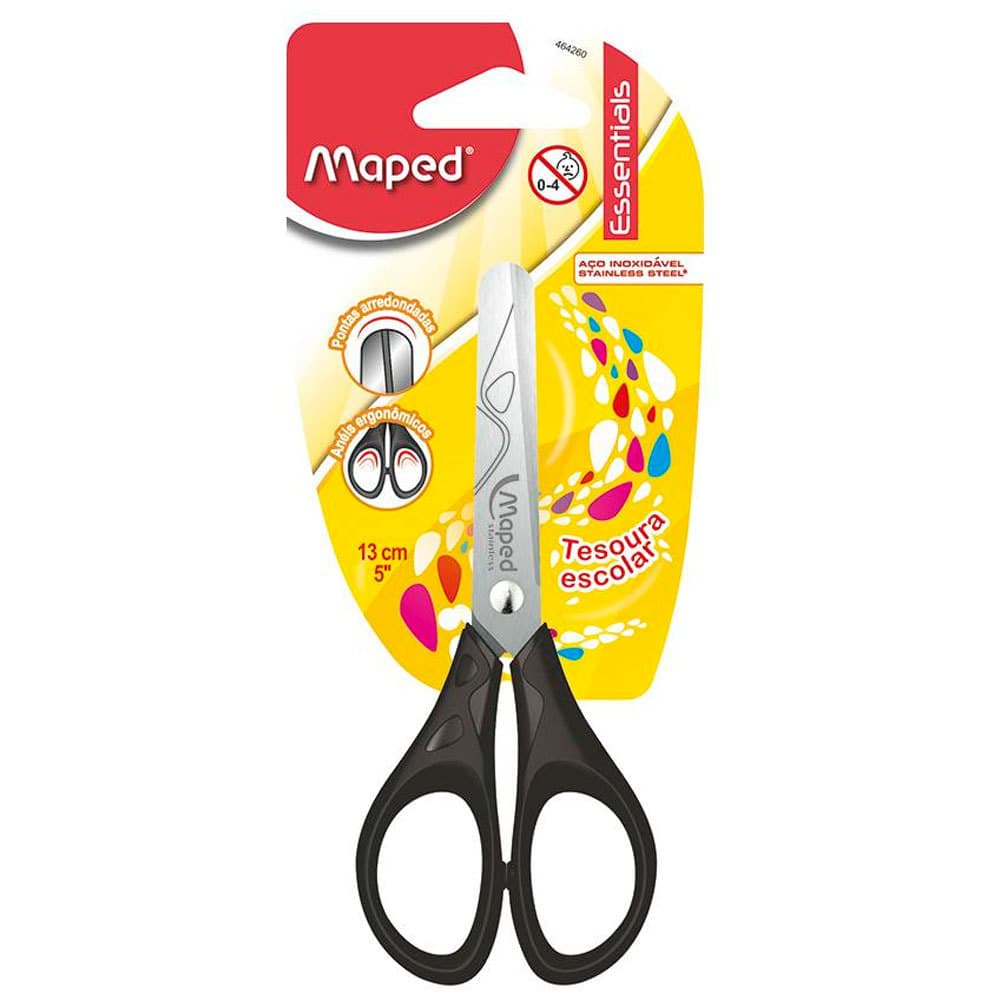 Tesoura escolar Essentials 13cm Preta 464260 Maped