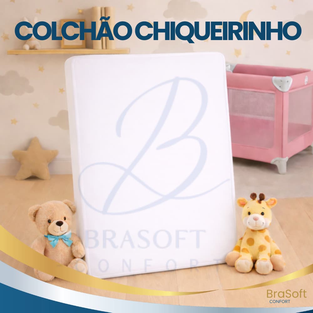 Colchão Para Berço Desmontável Chiqueirinho Cercadinho Capa Removível 90x60x07cm Macio