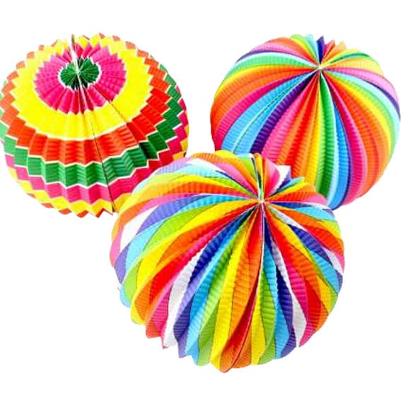 Lanterna Bola Sanfonada Lanterna Globo 24cm Decoração Junina