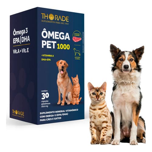 Suplemento Thorade Ômega 1000 Cachorro Gato 30 Cápsulas