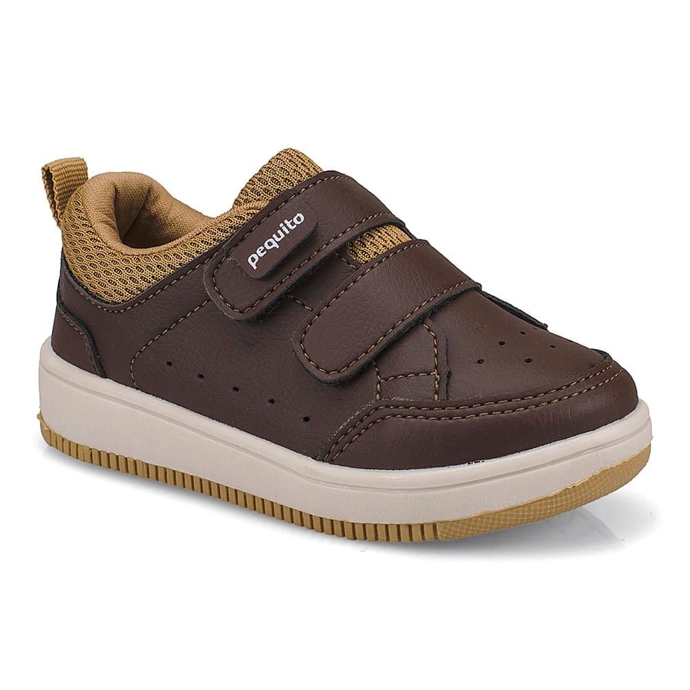 Tênis Infantil Masculino Calce-Fácil Casual Fecho Duplo Sola Bicolor 21545 Pequito