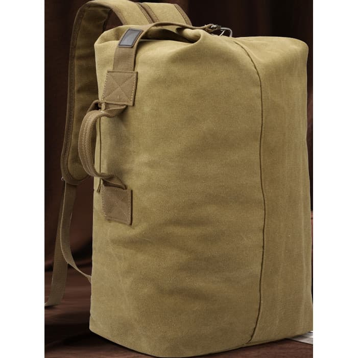 Bolsa de viagem masculina Vertical de grande capacidade, bolsa de viagem para campo, mochila de lona para montanhismo, b