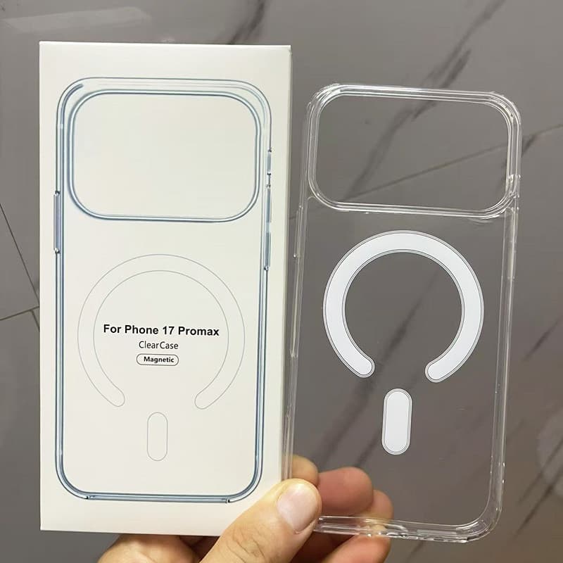 Adequado para Apple 17 Capa magnética transparente iPhone 17promax Capa de telefone resistente a choques 17Air Capa prot