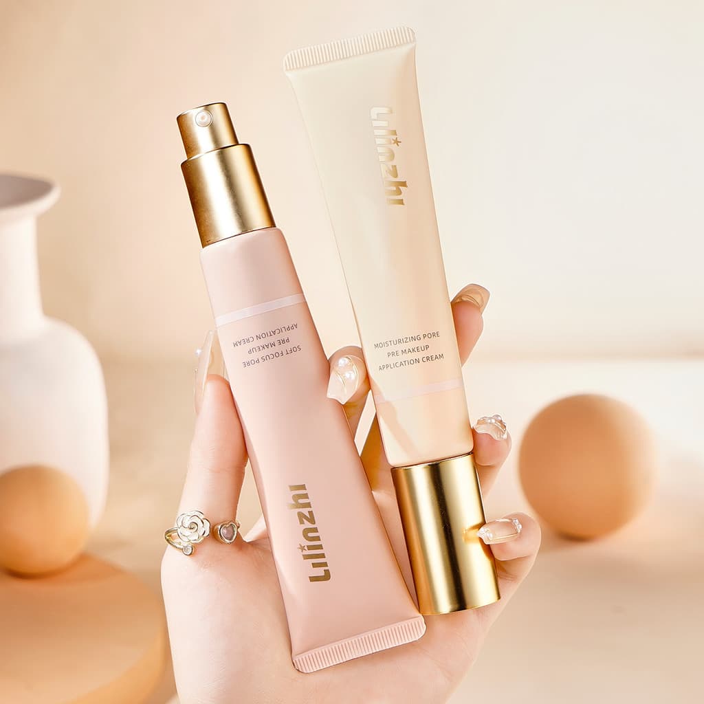 Lilinzhi remendo creme essência maquiagem macia primer creme hidratante pele iluminando três-em-um primer de maquiagem p