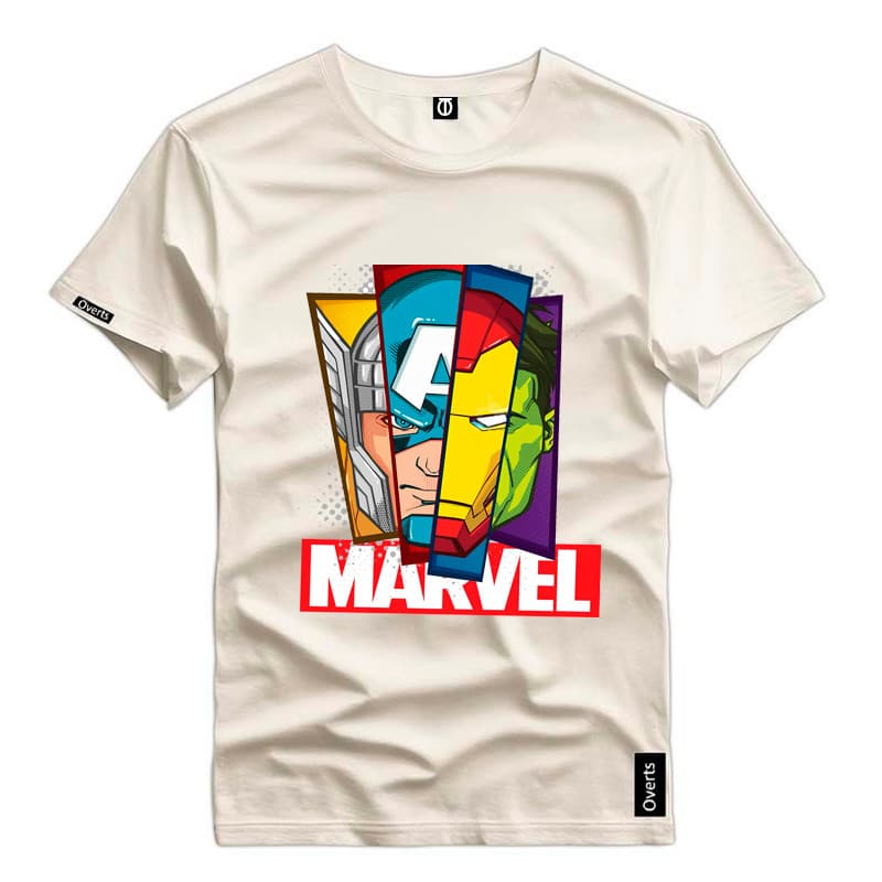Camiseta Masculina Personagens Marvel Estampado CF001 Camisa 100% Algodão Premium