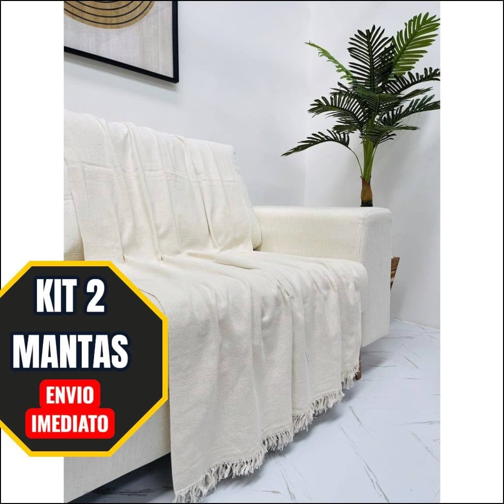 Kit 2 Mantas 2,10x1,20 Toque Aveludado | Cobertor Quente Multiuso Sofá e Cama