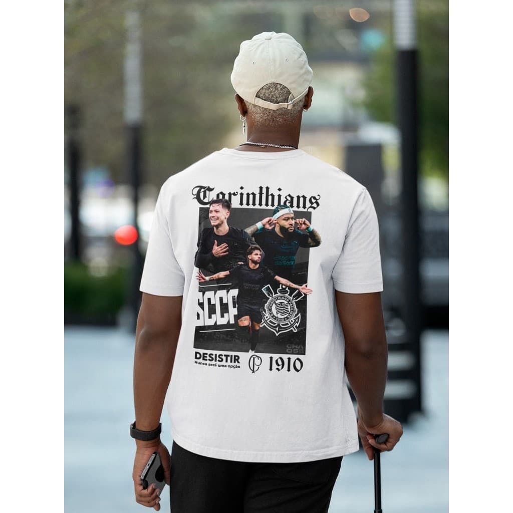 Camiseta Masculina Feminina Unissex Timão Corinthians SCCP1910 Algodão Jogador Memphis Garro Yuri Alberto Gavioes Estilo