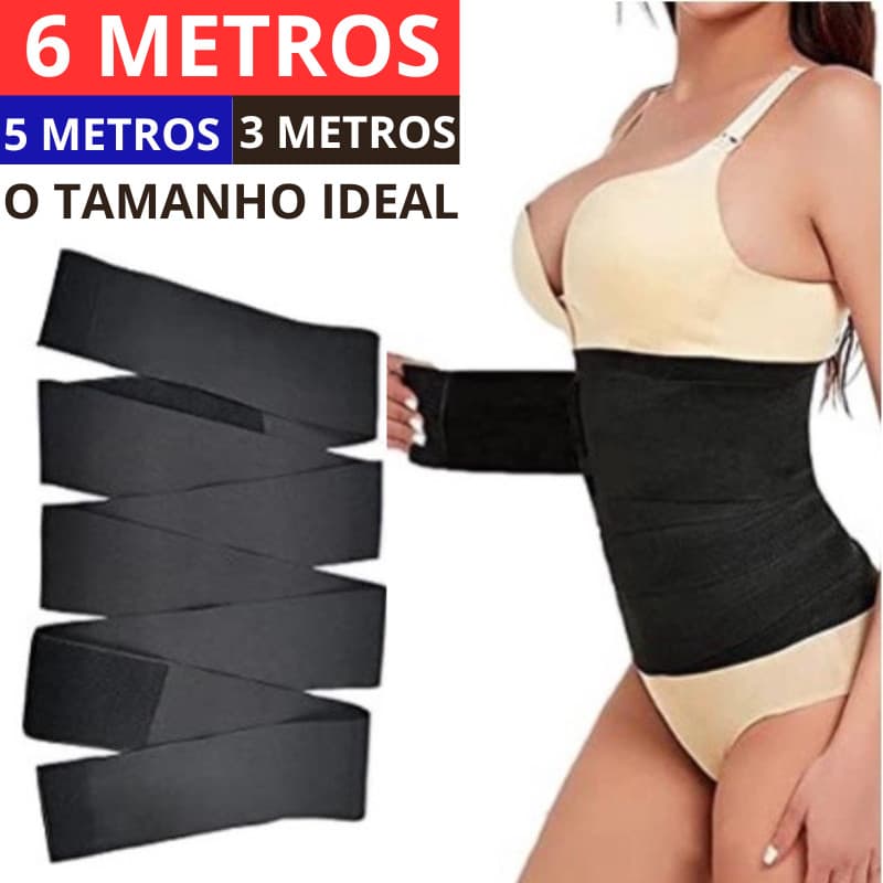 Cinta Modeladora Preta com Faixas de 3M, 5M e 6M para Conforto